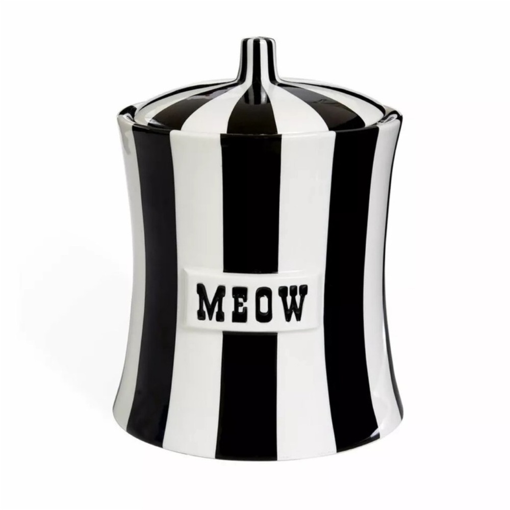 Jonathan Adler Rare Vice Meow Canister Black and White Cat Theme HTF